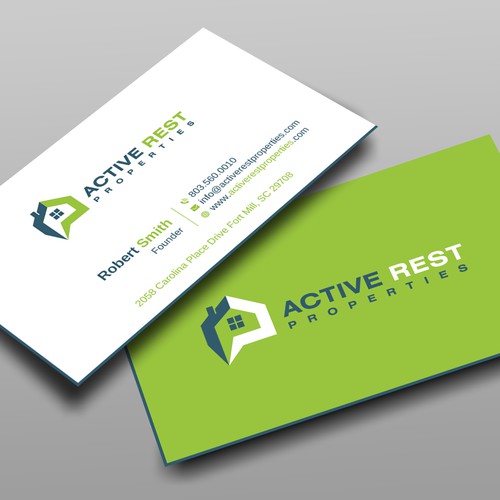 Modern Business Cards for Active Rest Properties Design by Brandmaker artist