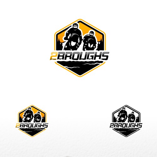 2Broughs Adventure Motorcycle Logo Réalisé par srontovs