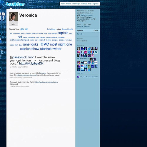 Twitter Background for Veronica Belmont Design by DreamWarrior
