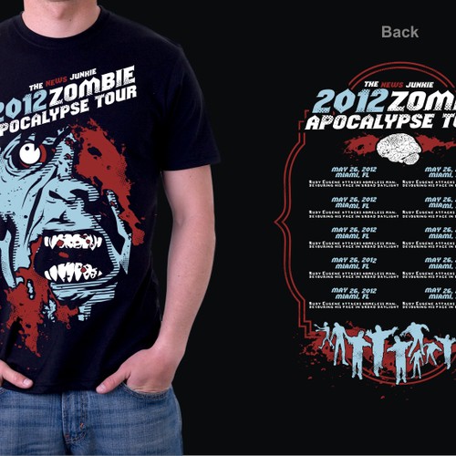Zombie Apocalypse Tour T-Shirt for The News Junkie  Ontwerp door Arace