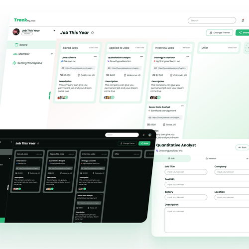 TrackMyJob (Job Tracker Web Application) Design by Adi Agung Nugroho