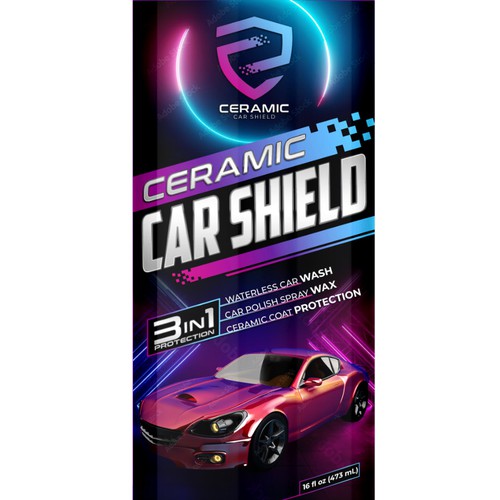 Ceramic Car Shield needs a design for its Wash, Wax, and Protect. Design réalisé par Wilson8a