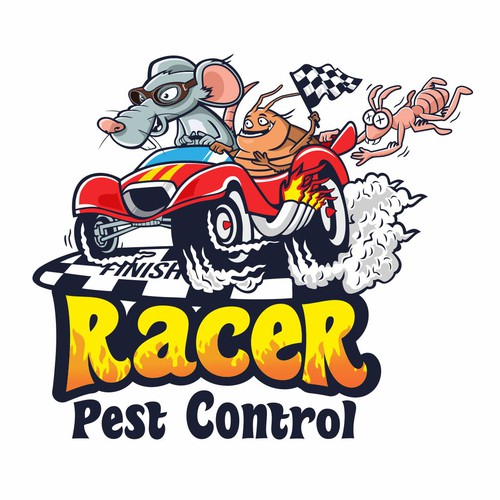 Design a cartoonish "Racing Pest at finish line" to promote our new pest control company Design by Noessa