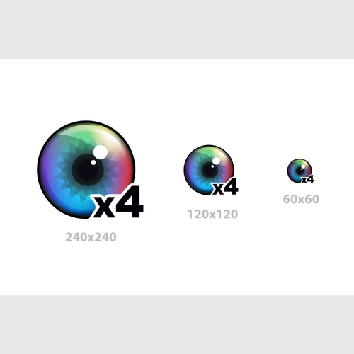 Create three 60x60 icons with their retina display 