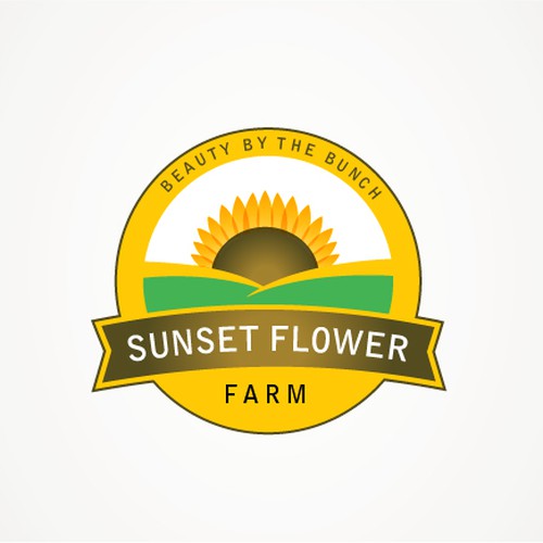 logo for Sunset Flower Farm | Logo design contest