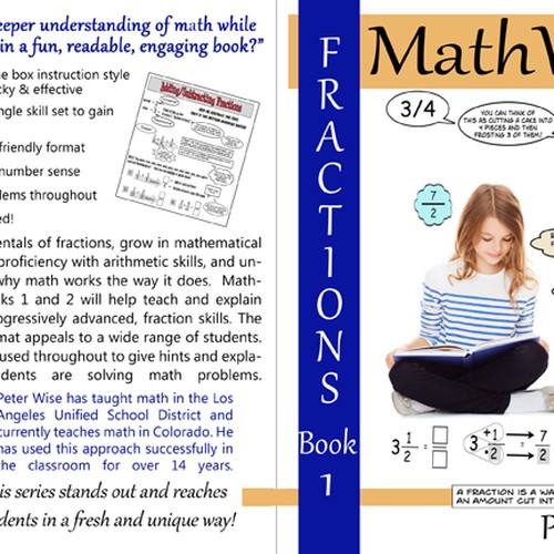 Create a kid-friendly, classy cover for a cartoon-style math workbook series; clips provided Design by Michelle Lee Designs