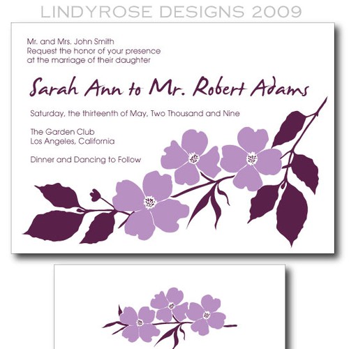 Letterpress Wedding Invitations Réalisé par Lindyrose Designs