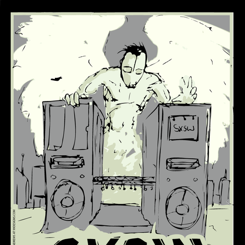 Design Official T-shirt for SXSW 2010  Design by Zachary Andrews