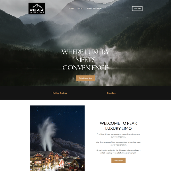 WEBSITE DESIGN FOR LUXURY LIMO SERVICE - PEAK LUXURY