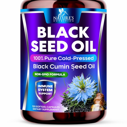 Natural Black Seed Oil Design Needed for Nature's Nutrition Design by GenScythe