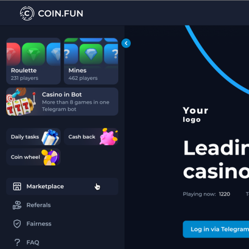 Coin.fun – Crypto Casino/Gambling Logo Design by Athar_Z