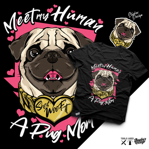 Pug dog shop t shirt