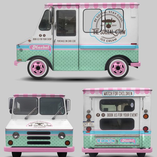 aricaturrashさんのVintage Ice Cream Truck Wrapデザイン