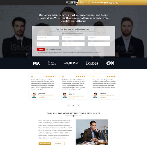 Design a Landing Page for Attorney.com Design by v.senthildesigner