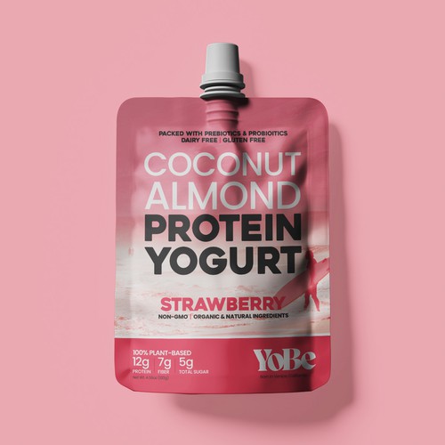 Create Eye-Catching Packaging for YoBe's Protein Yogurt to Shine at Whole Foods Design by PCab Designs