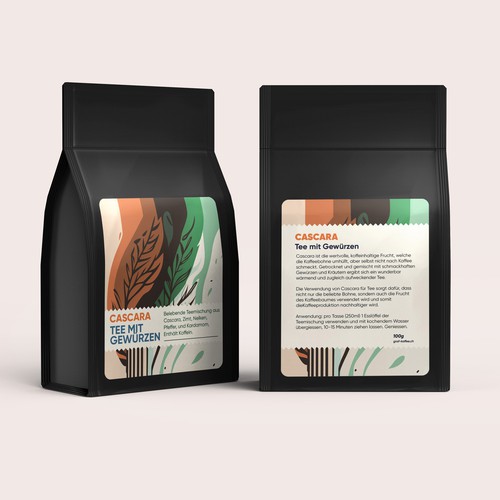 Cascara tea label Design by Experiva