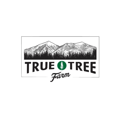 Organic logo for high elevation tree farm in Arizona. Design by indra kh