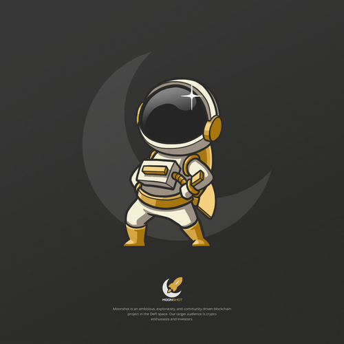 Astronaut Mascot Design for Moonshot Crypto Project Design by MillionDollars