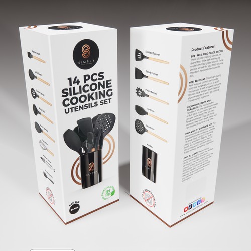 We need the best packaging for our Silicone Cooking Utensils Set Design by OrcaDev