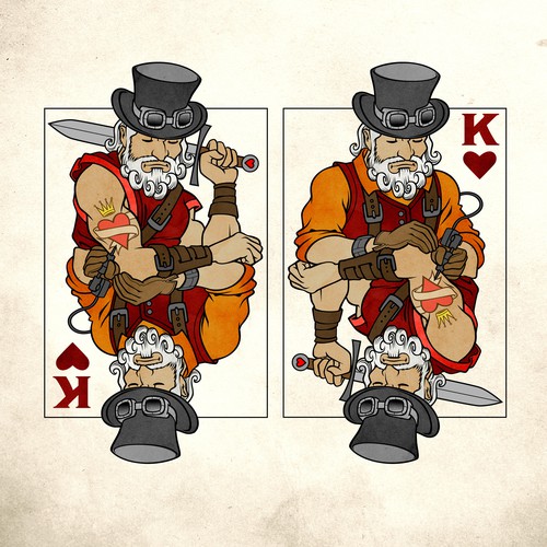 We want your artistic take on the King of Hearts playing card Design by Steve Hai
