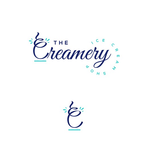 Modern ice cream shop logo Design by alediba