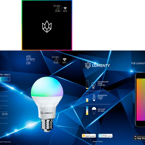 We need to create a sophisticated package for smart lamps. Design by leandropalencia84