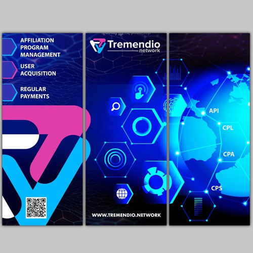 Triangular banner for trade show Design by allMarv