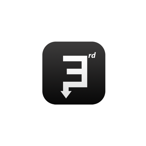 Create a black on white icon/button to represent "3rd button down" Design by 1lya2 ™