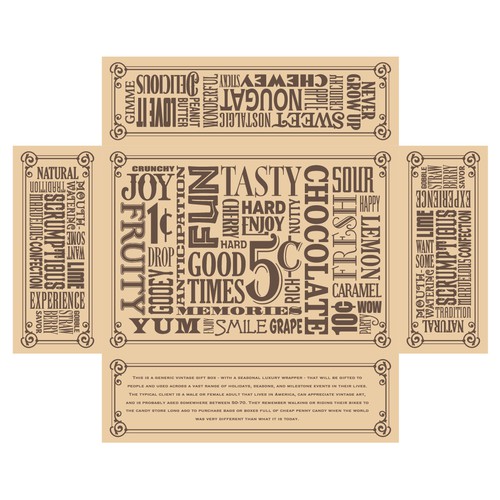 Design An Interesting Retail Vintage Candy Box / Subscription Candy Box!  (non gender or age specific, see details) Design by gcsgcs