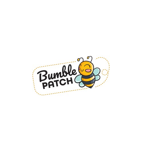 Bumble Patch Bee Logo Diseño de Pixel Storm