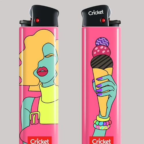 Create illustrations for a limited collection of Cricket Lighters (Multiple Winners) Design by brightoneart