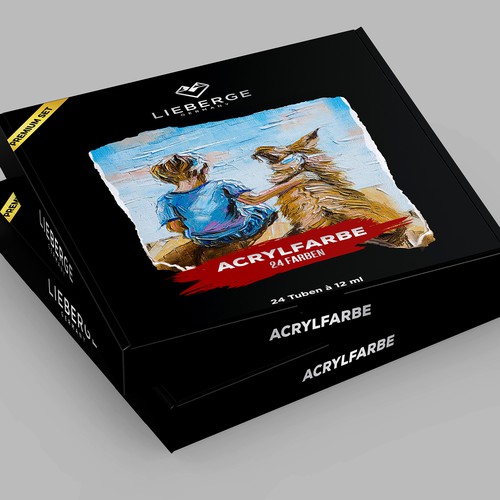 Creative packaging design for acrylic painting Design by Qalandar