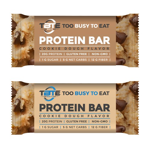 Design a unique protein bar wrapper for Too Busy To Eat Design réalisé par ve_sta