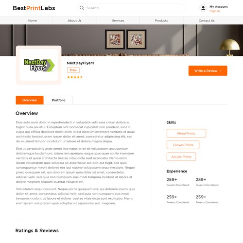 Design Print comparison website Design by Adventix