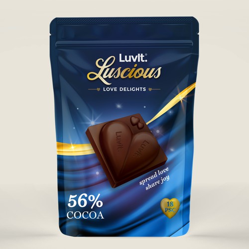 Design a standout label for a Premium Chocolate Homepack Design by Radmilica