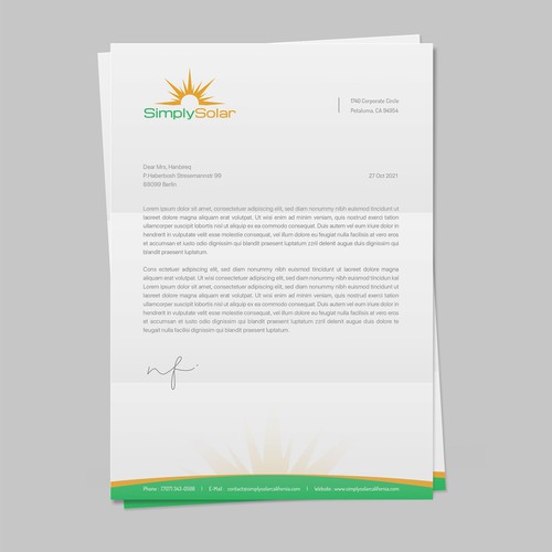 "Renewable Energy Company Letterhead" Design by Budiarto ™