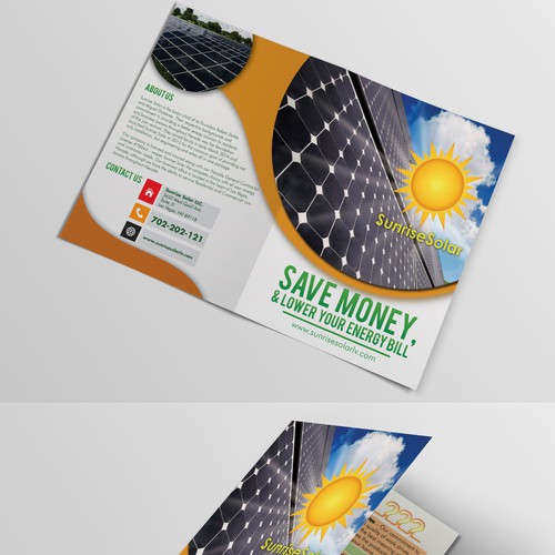 Create a solar energy brochure for Sunrise Solar Réalisé par ardesignvisual