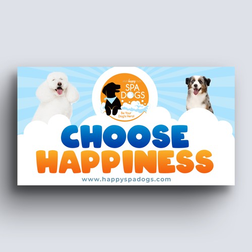 Choose Happiness Banner Design Ontwerp door Distinguish♐︎