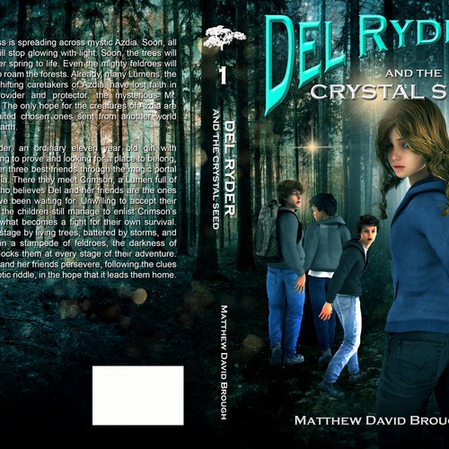 Create an eye catching book cover for middle grade fantasy adventure, Del Ryder and the Crystal Seed Design by DHMDesigns