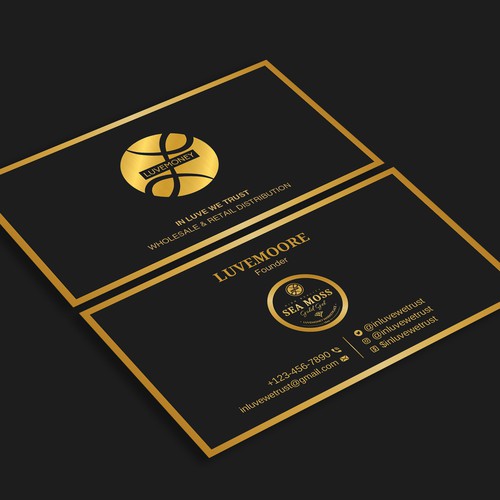 In Luve We Trust: Luvemmoney Marketplace Business Cards Design by prosenjit_P