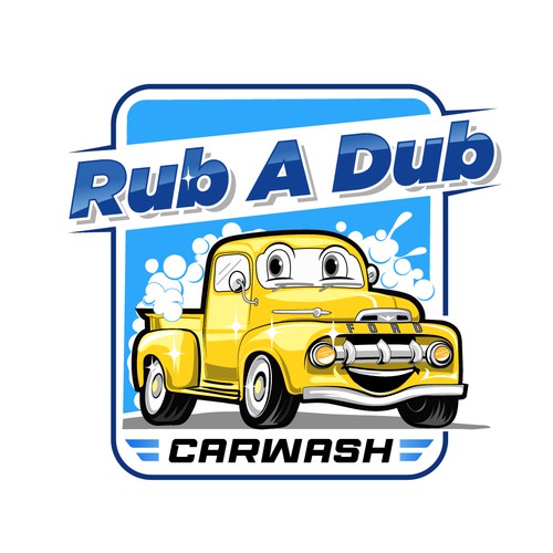 A funny logo for a tunnel carwash. Colorful. Design by Gula Jawa