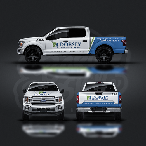 Lawn Care Truck Wrap Design - Ford F150 Crew Cab Design by bakuLdesigns™