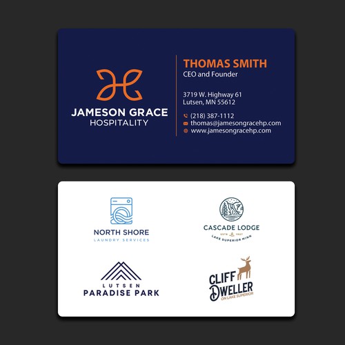 Create a modern and clean business card for a parent company with 4 subsidiaries Design by Rskylight