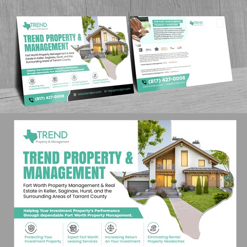 Catchy postcard designs that appeal to investment property owners -refer to our website for content Réalisé par Logicainfo ♥