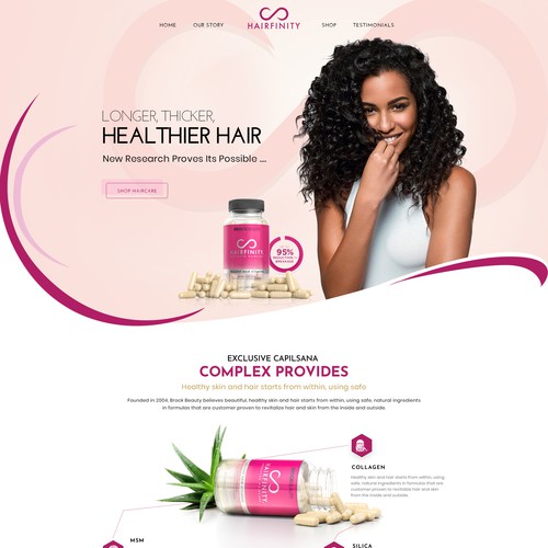 Design a high converting landing page for a hair care brand, Landing page  design contest