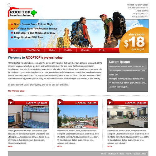 Backpacker website needs a fresh look Design by Ogranak
