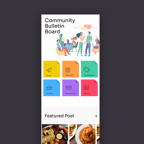 Community Bulletin Board App Needs Bold Header Design Design by Mehmet M.
