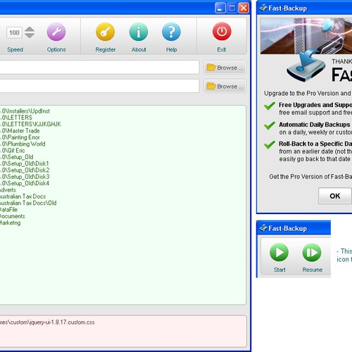 Button / GUI Design for Fast-Backup (Windows application) デザイン by Macy 99