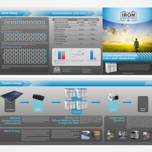 A Tri-Fold Brochure project for a solar / battery company Design by degowang