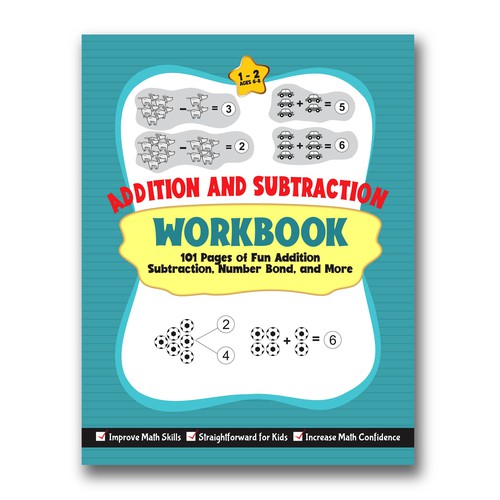 Fun design for kids math workbook Design by uget